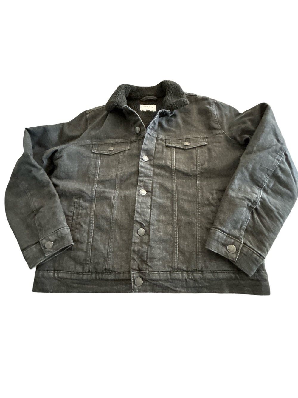 Goodfellow & Co Men’s Black Sherpa Lined Denim Trucker Jacket Large Gorpcore
